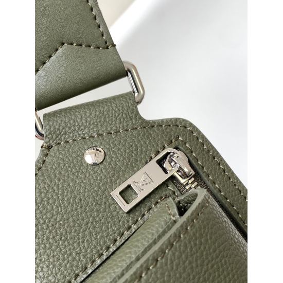 20231125 p570M57081 Black M21364 Blue M21364 Grey Green Exclusive Original Brand New LV Aerogram Shoulder Bag features a minimalist design crafted from delicate grain leather, freeing the hands of trendsetters. Paired with a metal LV logo and shoulder str
