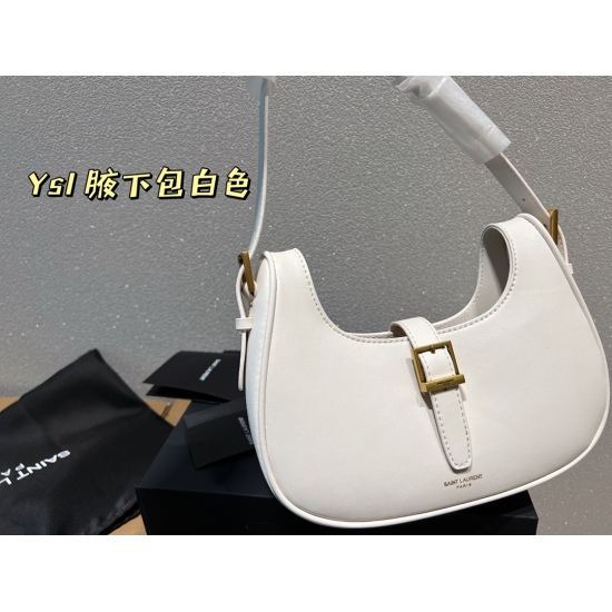 2023.10.18 P200 folding box ⚠ Size 24.18 Saint Laurent Underarm Bag Hobo Cold and Minimalist Style Arc Line Shape Lazy and Intellectual Self weight Very Light