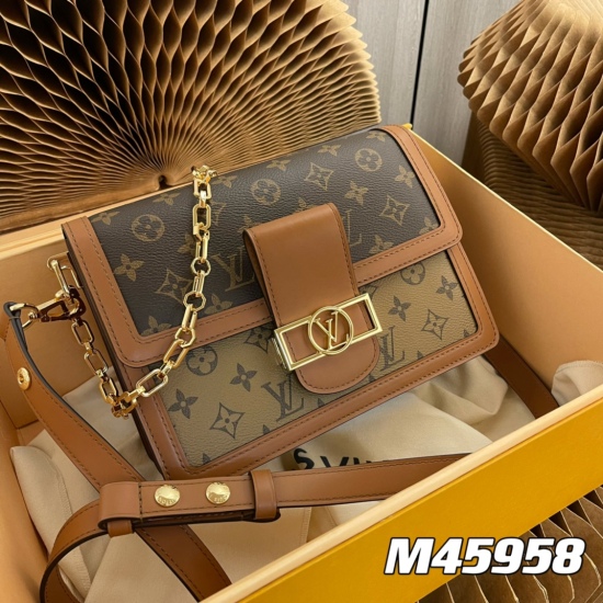 20231126 Internal Price P670 Original Order Enhanced Edition [Comprehensive Quality Upgrade] Exclusive real shot background picture, M45958 medium handbag Louis Vuitton Classic Dauphine handbag series new work: from the early spring 2019 collection, an im