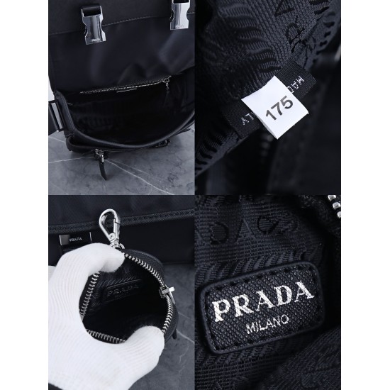 On March 12, 2024, the latest three in one combination mailman bag 2VD034 from the P400 Prada counter arrived with a representative nylon triangle logo element. The simple and latest triangle logo decoration does not compress space, and the shoulder strap