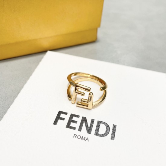 20240411 BAOPINZHIXIAOF Fendi Ring, available in two colors of platinum and gold, with a single piece of 10