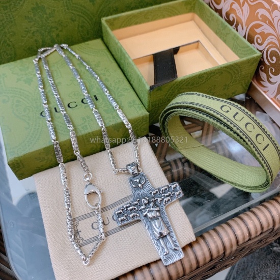 2023.07.23 Gucci Necklace 2023 Latest Chain Grade Higher Star Same Anger Forest Series Double G Gucci Necklace Chain Length CM Can be Changed Length Details Old Treatment Non market Bright Edition This has been a hot selling item in Gucci, very good match