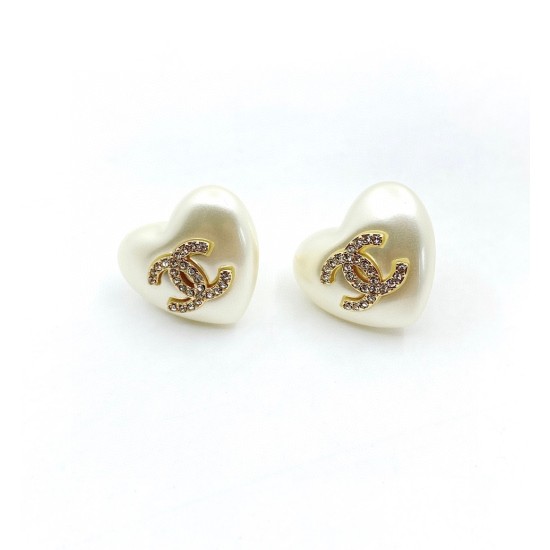 20240413 p65 [Chanel's latest white heart] ❤️ Earrings made of consistent ZP brass material