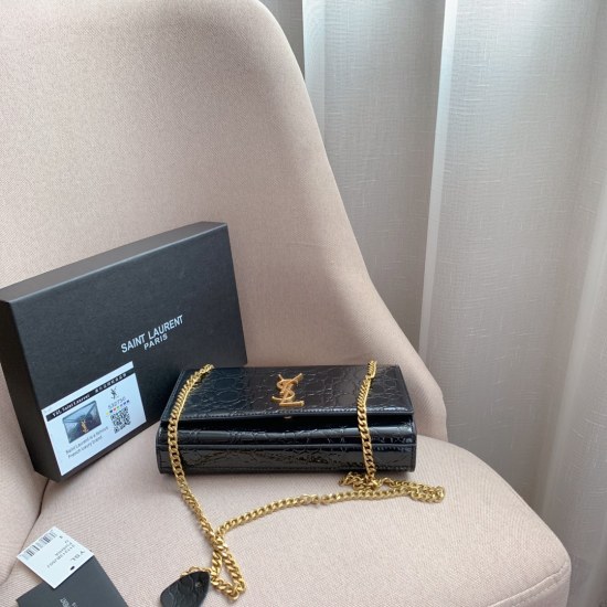 2023.10.18 P195 Sealed Gift Box Purchase Quality SAINT LAURENT ysl Saint Laurent High Quality Original Jelly Lacquer Fabric ⭐ The craftsmanship of high-end customized genuine plate to plate vacuum electroplating silver, hardware, leather metal, and other 