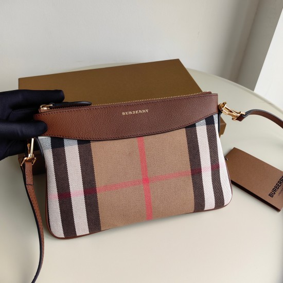 2024.03.09p480 Top of the line original Burberry Home counter new House plaid patchwork leather diagonal backpack handbag ➰ Made of British worsted house checkered cotton, with detachable leather shoulder strap, it can be used as a backpack, and can easil
