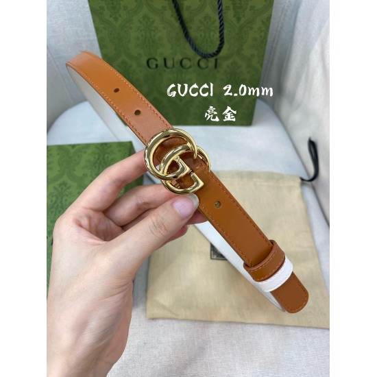 Gucci Gucci Original Quality ✨  Top layer double-sided calf leather 20mm paired with classic cc rotating ancient gold buckle for simple and elegant fashion trend