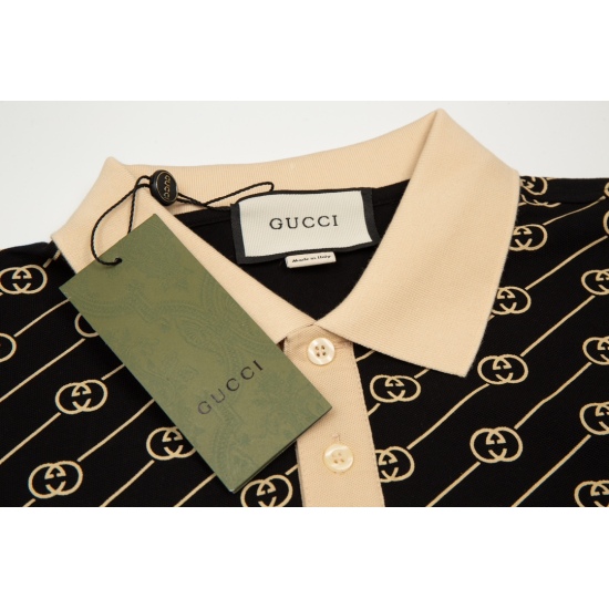2023.07.18 PGucci/Gucci 2023 new spring summer polo shirt, classic letters GG full printed personality short sleeves, sold in the same style, complete three standards, customized fabrics, excellent texture, ready to wear style, comfortable and skin friend