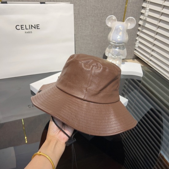 2023.10.02 Special Approval 50Celine * Early Autumn PU Leather Outdoor Fisherman Hat with a tactile color similar to genuine leather, it is truly versatile and can show off your face. It helps you fashionable with billions of points, and retro classics ca