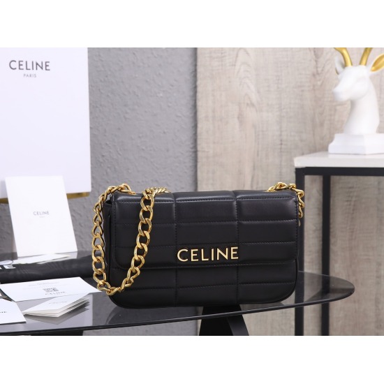 20240315 P1080 [Premium Quality All Steel Hardware] CELINE New Product | MATELASS MONOCHROME Quilted Sheepskin Leather Chain Shoulder Backpack with New Logo Design and Quilted Shape Incorporating Rectangular Quilted Elements into Simple Silhouette Handbag