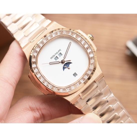 20240408 White 540, Mei 560, Square Diamond Plus 50 Brand: BaiDaFeiLi Nautilus Series: Sports Series 5726/1A-1 Men's Watch Size: Diameter: 40.5mm Thickness: 12mm Watch Strap: Top layer cowhide, original buckle 316 stainless steel watch chain. Movement: Fu