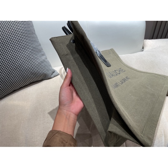 2023.10.18 P180 Size 47 34YSL Saint Laurent Canvas Shopping Bag Tote Capacity Super Large Daily Commuting Workplace Women's Baby Mom Benefits Practical and Beautiful, One Hand