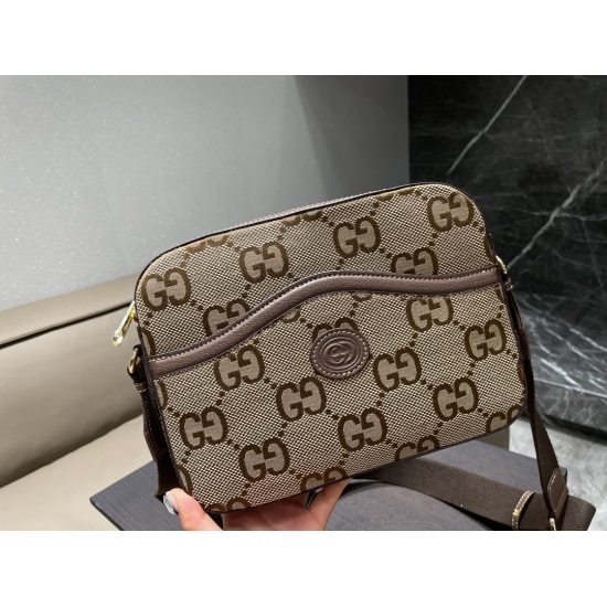 2023.10.03 P160 box matching ⚠️ Size 26.19 Gucci Double G Canvas Courier Counter New Product Likes Classic Old Flowers, Large Capacity, High Cost Performance, Versatile and Versatile