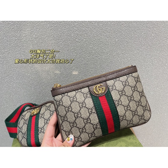 2023.10.03 p185 folding box ⚠ 21.22 Kuqi Chest Bag 2-in-1 Gucci enhances overall fashion and taste, creating a casual travel style