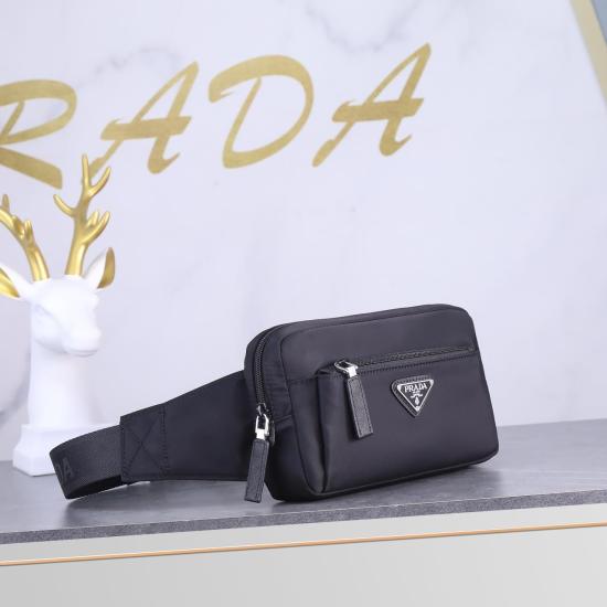 2024.03.12 410 New 2VL977-1 Comes with Imported Nylon Material Adjustable Nylon Waist Belt with Buckle, Zipper Closure, Polished Steel Hardware, Internal Logo and Nameplate, External Enamel Triangle Logo, Can Be Used as Waist Bag and Chest Bag. The unisex
