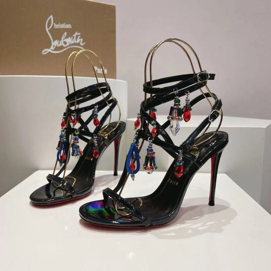 20240414 Top Edition Original Box P380 Christian Louboutin | 2024s Original Goods Manufacturing Heavy Industry CL New Design Showcase High Heels~ ❤ Upper: Decorated with crystal jewelry tassel pampillas, hand sewn tassel crystals directly onto the upper a