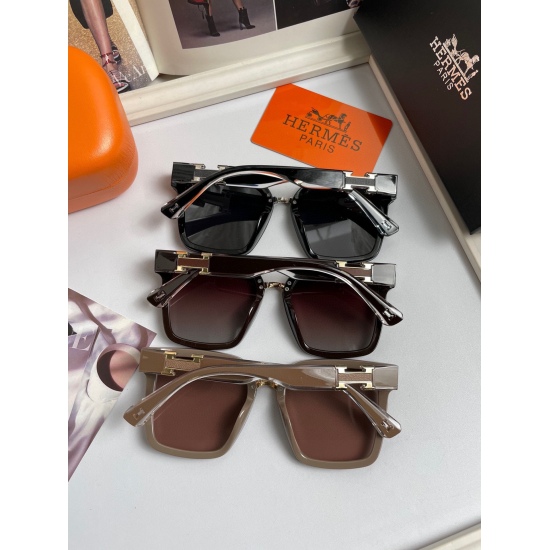 20240413: 80. New model: Brand, H Herm è s women's high-definition sunglasses, high-quality sliced frame: imported Polaroid high-definition lenses. Large frame fashionable sunglasses with high-end leg design, absolutely good quality and excellent effect. 