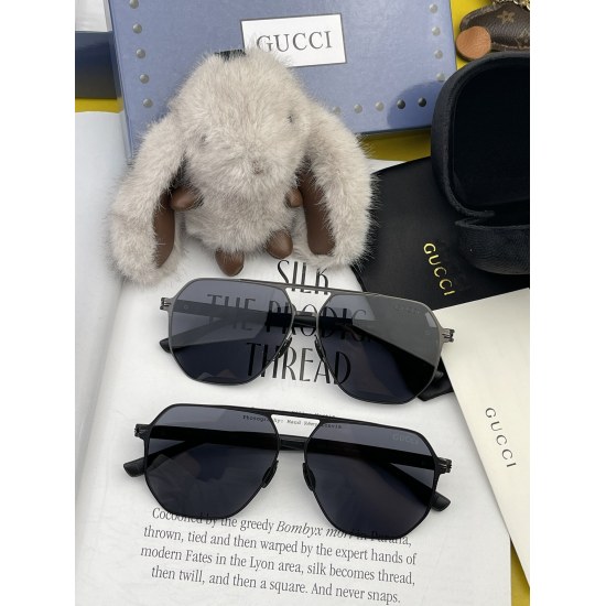 220240401 P115 GUCCI Men's Colorful Pilot Polarized Sunglasses ❤️ Material: high-definition nylon thickened slot, high-definition polarized lenses, frameless frame, model: G3228