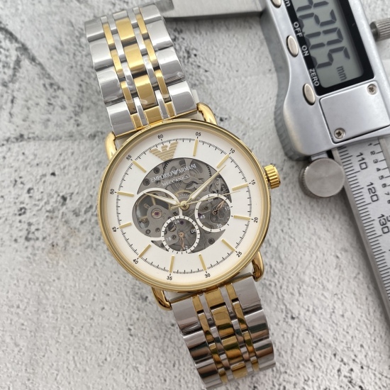 20240408 Belt 205, Steel Belt 215 Brand: Armani, Longines Boutique Men's Watch, Classic Big Three Needle Design, Noble Atmosphere, Gentleman Style, Excellent Quality, Hot Selling All Over the City. Adopting fully automatic mechanical movement, top grade 3