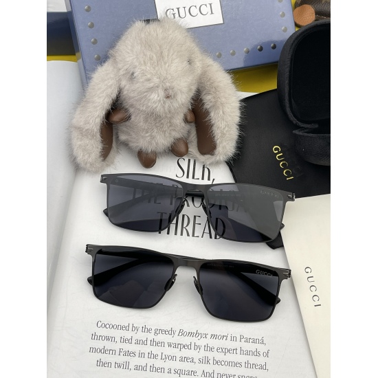 220240401 P115 GUCCI Men's Colorful Pilot Polarized Sunglasses ❤️ Material: high-definition nylon thickened slot, high-definition polarized lenses, frameless frame, model: G9227