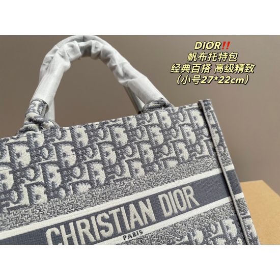 2023.10.07 Large P205 ⚠️ Size 42.35 Medium P200 ⚠️ Size 36.27 Small P195 ⚠️ Size 27.22 Dior Dior Canvas Tote Bag with advanced color blocking and iconic letters, large capacity design, concave shape, and fashionable essence must be included, and the capac