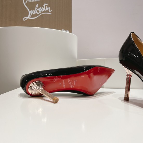 20240414 Top Edition Original Box P310 Christian Louboutin | 2024s Original Goods Manufacturing Heavy Industry CL Classic Lacquer Leather Staff High Heels Series~ ❤ Leather upper: The ultimate conflict between black and red perfectly interprets the classi