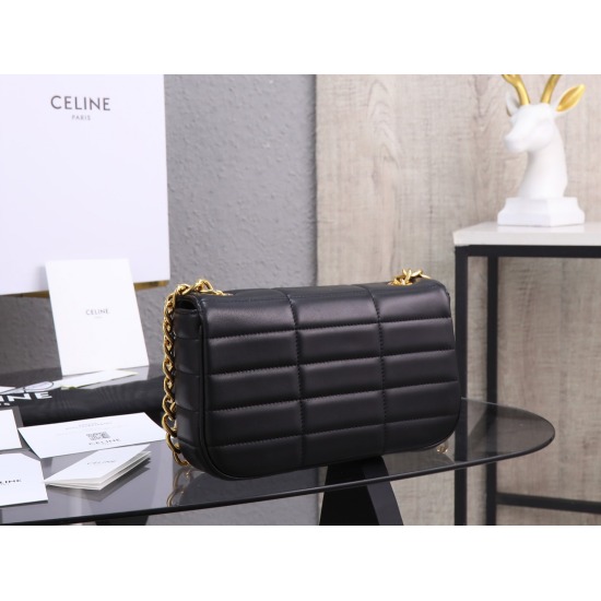 20240315 P1080 [Premium Quality All Steel Hardware] CELINE New Product | MATELASS MONOCHROME Quilted Sheepskin Leather Chain Shoulder Backpack with New Logo Design and Quilted Shape Incorporating Rectangular Quilted Elements into Simple Silhouette Handbag