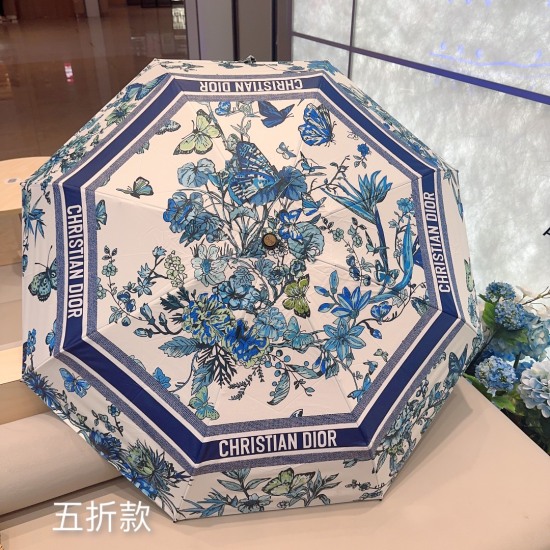 20240402 Special Approval 65 DIOR (Dior) Butterfly 50 Fold Hand Open Folding Umbrella, Ultra Light Pocket, Only 18cm, Hot Selling Style, Fashionable Index, Burst Table, Whether Used in Sunny or Rainy Days, It is Very Beneficial for Original Single Generat