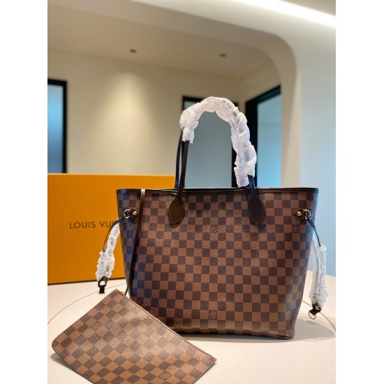 2023.10.1 p390 Brown Checkerboard Shopping Bag Shipping Lv Checkerboard Shopping Bag Mommy Bag (Accurate Grid Matching) Size: 33 * 29CM ⚠ Complete set of official website gift boxes with pictures, sealed and folded gift boxes, packaging, and a special cab