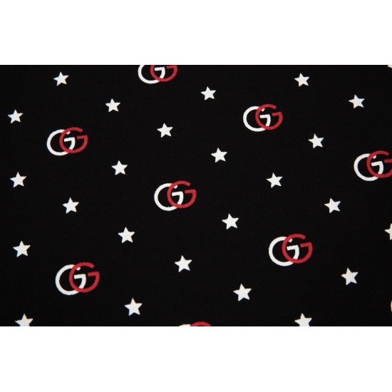 2023.07.18 PGucci/Gucci 2023 New Spring/Summer Polo Shirt, letters and small star symbols printed with personalized short sleeves, sold in the same style at the counter, complete in three standards, customized fabrics, excellent texture, ready to wear, co