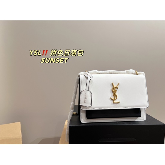 2023.10.18 P185 box matching ⚠️ Size 24.17 Saint Laurent color matching sunset bag SUNSET daily commuting is simply a perfect match for the luxury cool and cute collectors