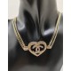 20240413 P70, [ch * nel Latest Hollow Heart Chain Double Layer Necklace] Consistent ZP Brass Material