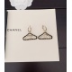 2023.07.23 ch * nel's latest black leather triangular cc ear hook is made of consistent Z brass material