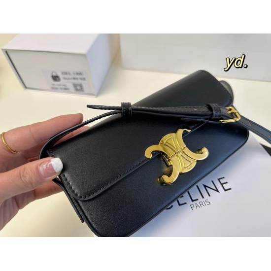2023.10.30 P195 (Folding Box) size: 2010 Celine Celine New Triumphal Arch One Shoulder Crossbody Bag Classic Triumphal Arch Logo, Shoulder Strap: Adjustable length~Upper body exquisite feeling unbeatable, one second fairy ♀️ Enough capacity for daily comm