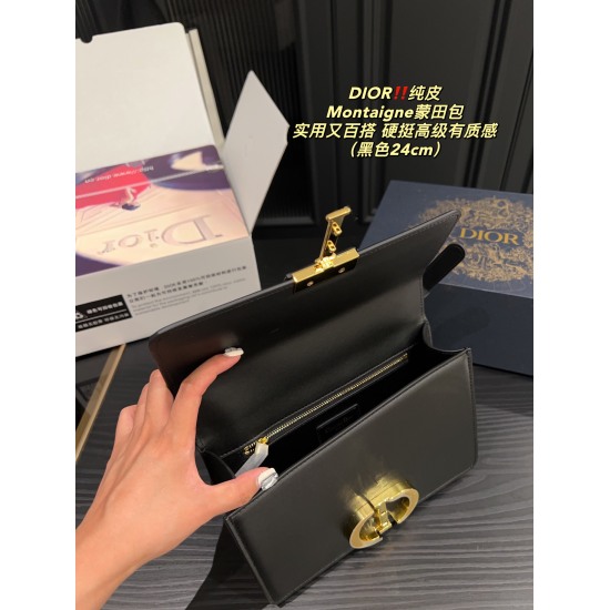 2023.10.07 Large P265 complete packaging ⚠️ Size 24.16 Small P255 Full set packaging ⚠️ Size 20.13 Dior Montaigne Montaigne Bag ✅ Pure leather is practical and versatile, yet it is tough and high-end with a texture without complex decorations and patterns