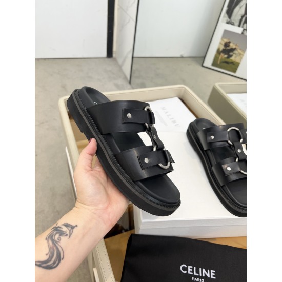 20240414 CELlNE Retro Roman Thick Sole Shoes and Slim Slim Slippers, Comfortable to Wear with Slim Pants and Skirts, FUlOMPHE Rubber Outsole Size 35-42, P220