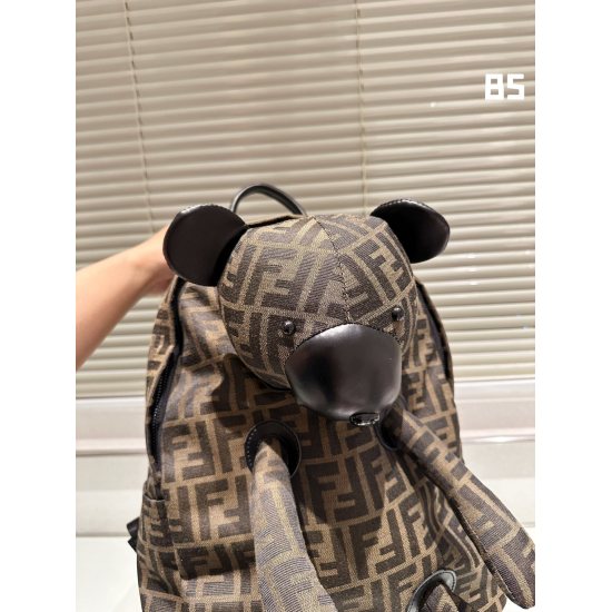 2023.10.26 P205 Exclusive Customization ‼️  Autumn and Winter New Fendi Fendi Fabric Little Bear Backpack ✨  Portable/One Shoulder/Double Shoulder Multi purpose Backpack ⚡ Large capacity ⚡ High quality ⚡ Original mold opening ⚡ Exclusive customization is 