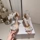 2024.01.05 Jimmy Choo Pearl Sandals Love Diamond Luxury Pearl New Pearl embellishments Simple and Versatile High Heel Sandals This handmade shoe is meticulously designed; Becoming minimalist and streamlined, with a slender front strap adorned with shiny p