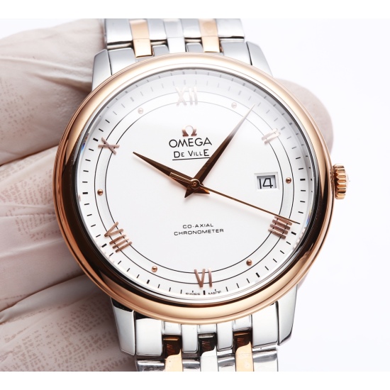 20240408 Taiwan Factory Production: White Steel 560 Golden rose ➕ 20. Belt ➖ 50. (This product has undergone strict waterproof pressure testing and can be waterproof up to 120 meters) Omega Disk Fly DE VILLE series! After two years of research and develop