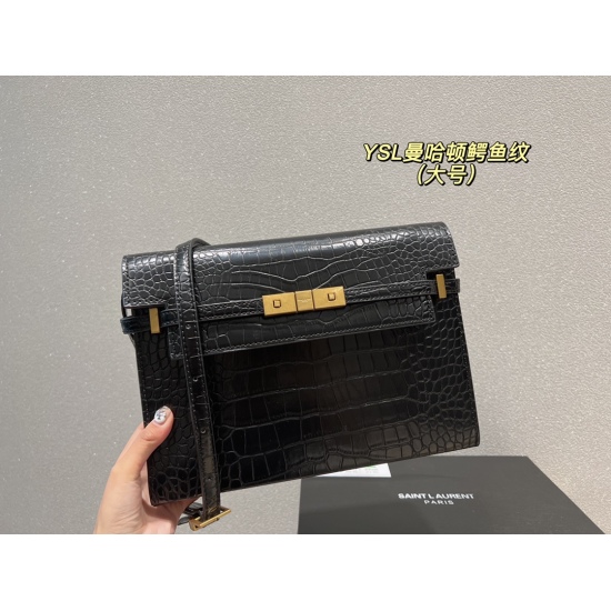 P195 box on October 18, 2023 ⚠ Size 29.21 Saint Laurent Manhattan Crocodile Manhattan Sweet Girl and Royal Sister: No matter how they are paired, they will be perfect. Don't take it off yet