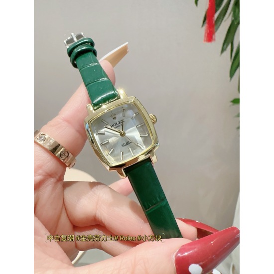 20240408 Belt 155, Rolex # New low-key luxury women's antique watch, small square watch with Swiss quartz movement, alloy material and platinum plating, overall texture and temperament have changed, exquisite feeling up! Paired with a compact shell shape,