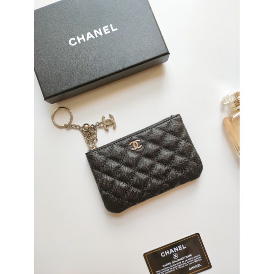 20230908 CHANEL New Pendant Zero Wallet Model A50168 Top grade leather hardware with diamond pattern. The details are so beautiful that the entire package is complete! Size: 14-10-1cm