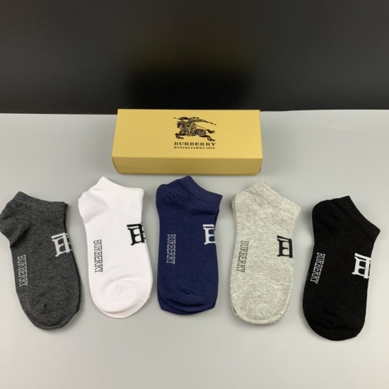 2024.01.22 Burberry Simple Design [Strong] [Strong] Pure cotton quality, comfortable and breathable [Strong] One box of 5 pairs