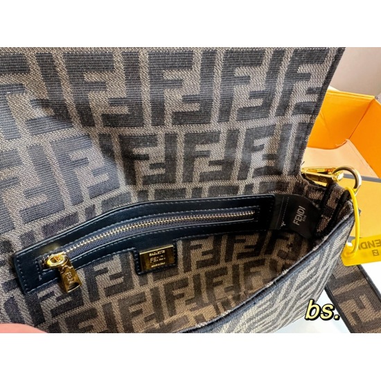 2023.10.26 P185 (with box) size: 2614FENDI Fendi baguette vintage stick bag Fendi canvas splicing FF vintage, combining fashion and practicality! It's easy to carry, easy to carry, and it looks great with every outfit ✅