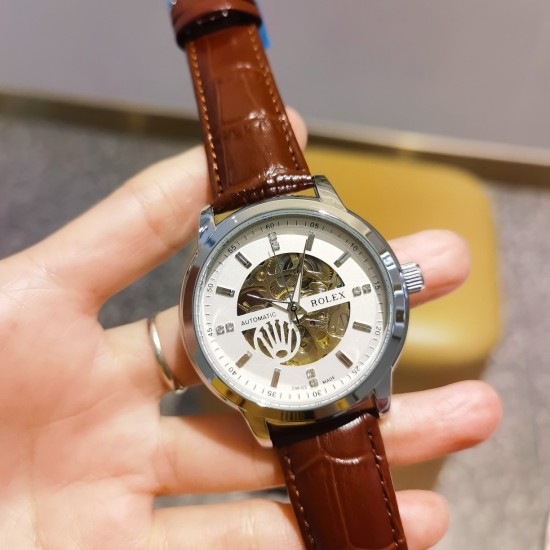 20240408 [Genuine leather strap with ten pairs of butterfly buttons] White 215, all black 225, new release [Victory] [Victory], Rolex One ROLEX [Rose] [Rose] casual business men's popular launch super strong mineral mirror, fully automatic mechanical move