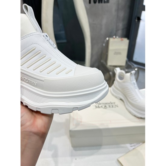 20240403 Alexander McQueen Maikun early spring new thick sole sports shoes, original 1:1 development, original open film TPU sole, fabric silk cowhide, leather lining, sizes 35-44, factory price 335 men's+10