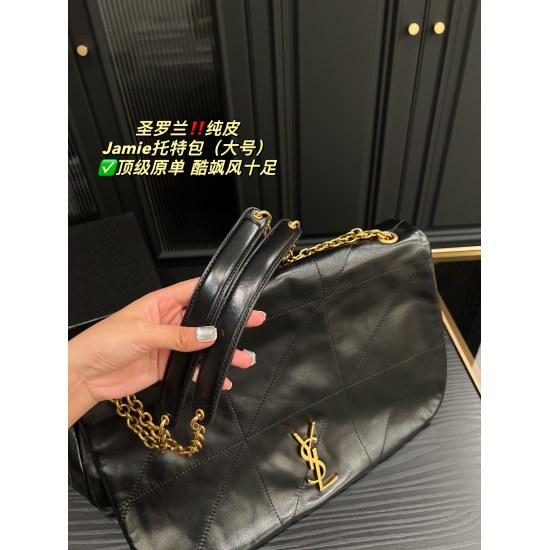 2023.10.18 Large P390 box ⚠️ Size 42.28 Small P360 with box ⚠️ Size 36.25 Saint Laurent Jamie Tote Bag ✅ The top layer cowhide SAINT LAURENT 23 year popular bag Jamie, starting from last year's Icare, has gradually become a trend in the public's aesthetic