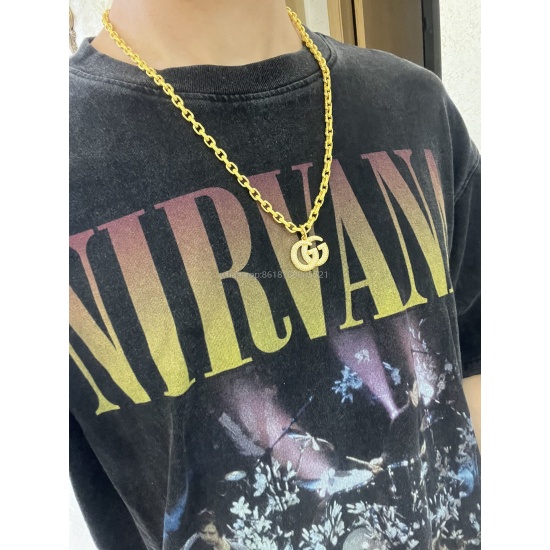 2023.07.23 The first choice for dithering tapes is gold full diamond super luxury Gucci necklace 2023 The latest chain of the same Anger Forest series double G Gucci necklace chain length cm, adjustable length details, old version matching, non market bri