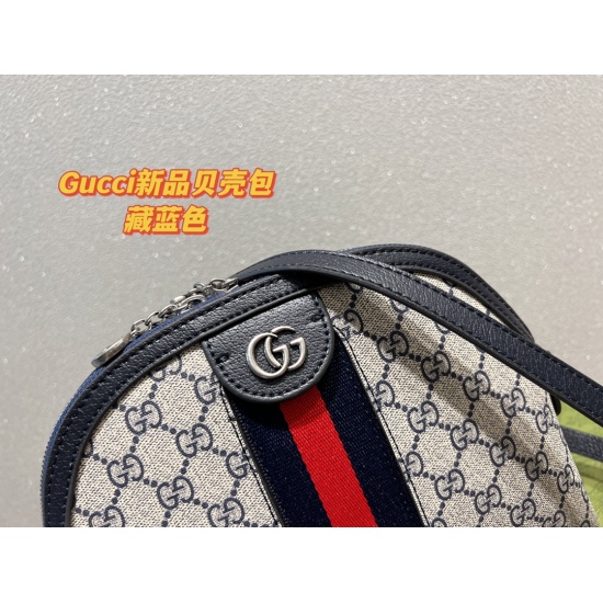 2023.10.03 p175 folding box ⚠️ Size 24.19gucci Kuqi Shell Bag New Color Series Classic Fashion Hand Essential Four Seasons Super Versatile Original Lining Cowhide Material