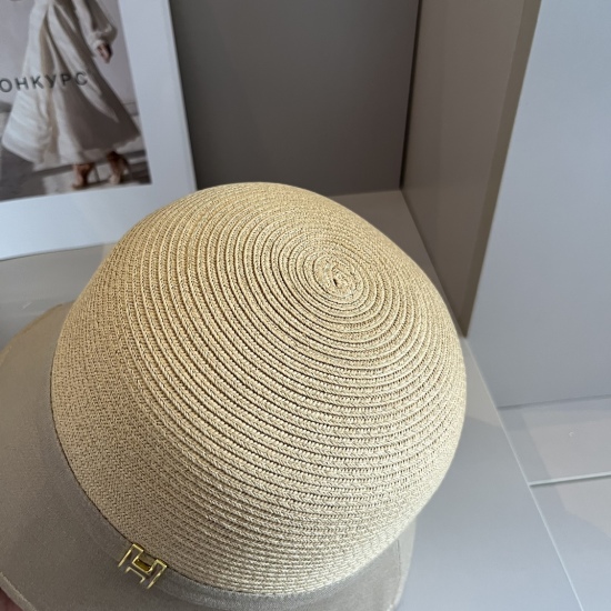 220240401 90 Herm è s HERMES new straw hat, sun hat, fisherman hat, head circumference 57cm