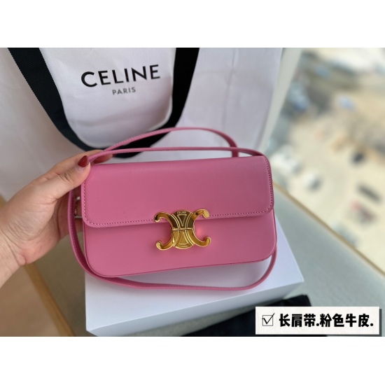 March 30, 2023 215 box (upgraded version J) size: 20 * 11cm celine super beautiful crossbody bag Triumphal Arch ⚠ : ⚠ Long shoulder straps! Crossbody version! Retro sexy versatile bag not to be missed!! ⚠ Cowhide leather